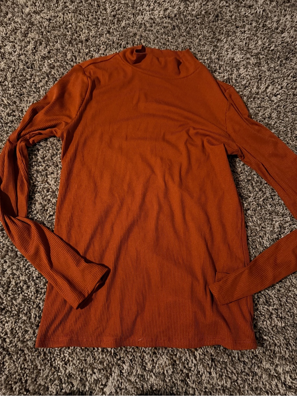 No Boundaries Ribbed Mock Neck Top - Orange